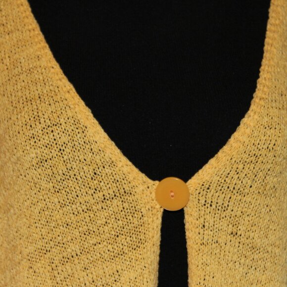 c.l.o.t.h.e.s. Bright, One Button, Yellow, Pull-on Sweater Cardigan 3X, NWT's - Picture 4 of 12